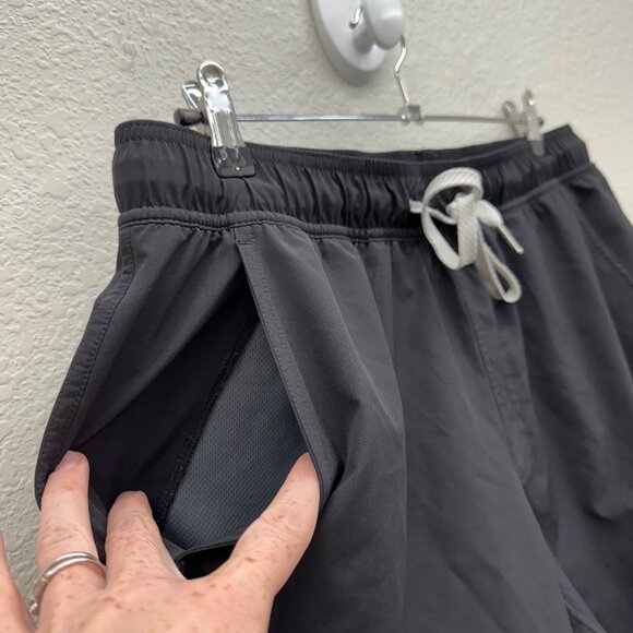 True Classic Black Performance Lined Swim Trunks Shorts with Pockets Mens Large - Picture 3 of 9